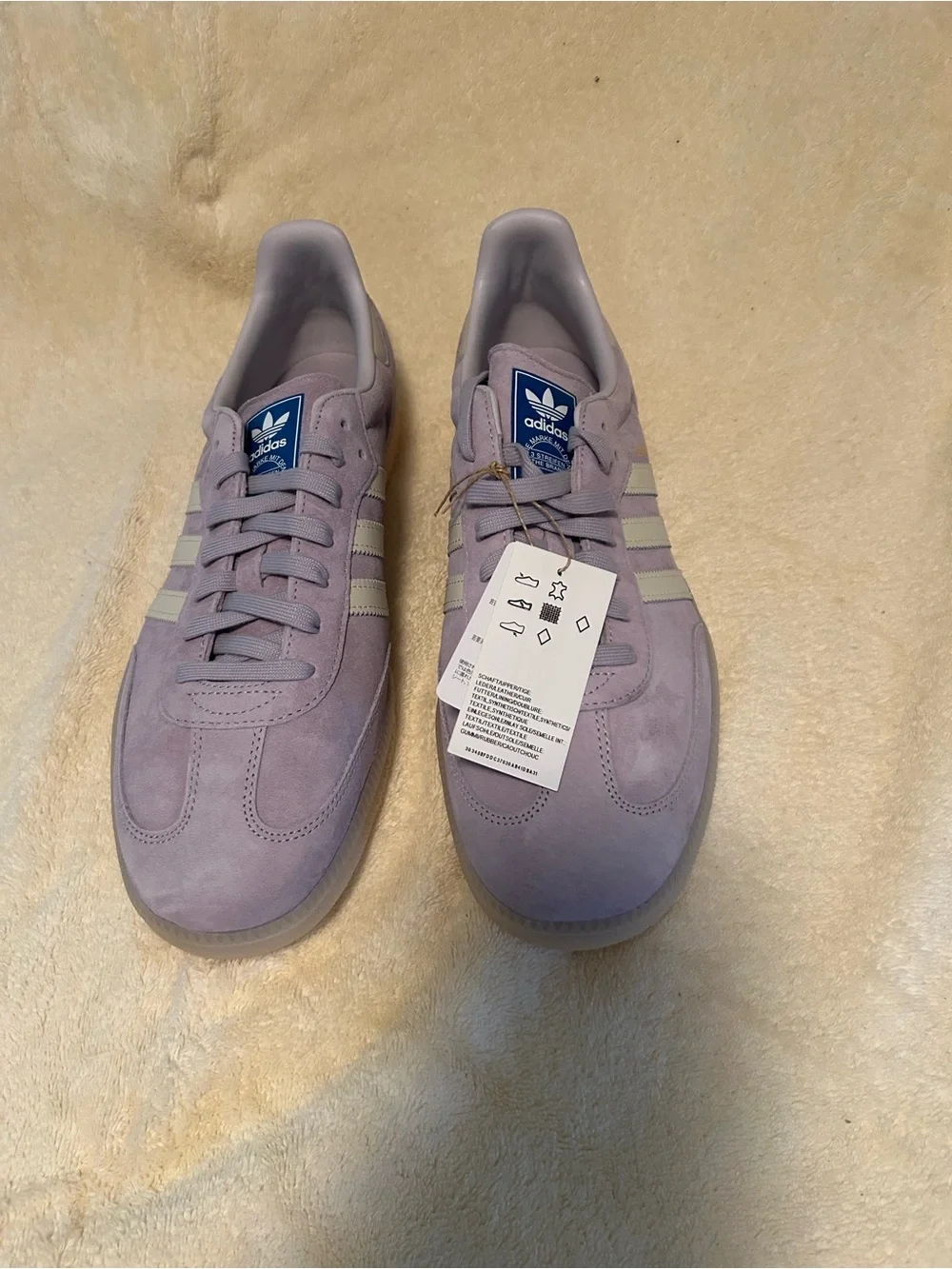 Adidas Samba OG Silver Dawn Lavender Suede Sneakers –New With Tags size Mens -14